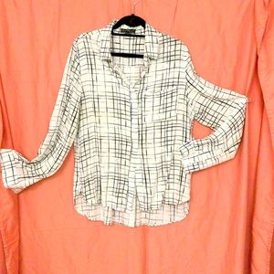 White and blue blouse